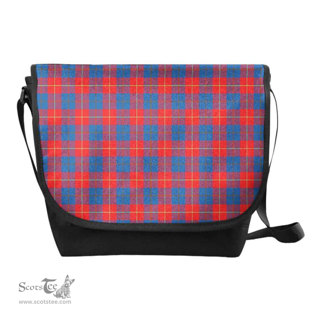ScotsTee Shop Scottish Galloway Red Clan Tartan Messenger Bag Plaid Shoulder Bag