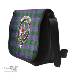ScotsTee Shop Scottish Elphinstone Clan Crest Tartan Messenger Bag Plaid Shoulder Bag