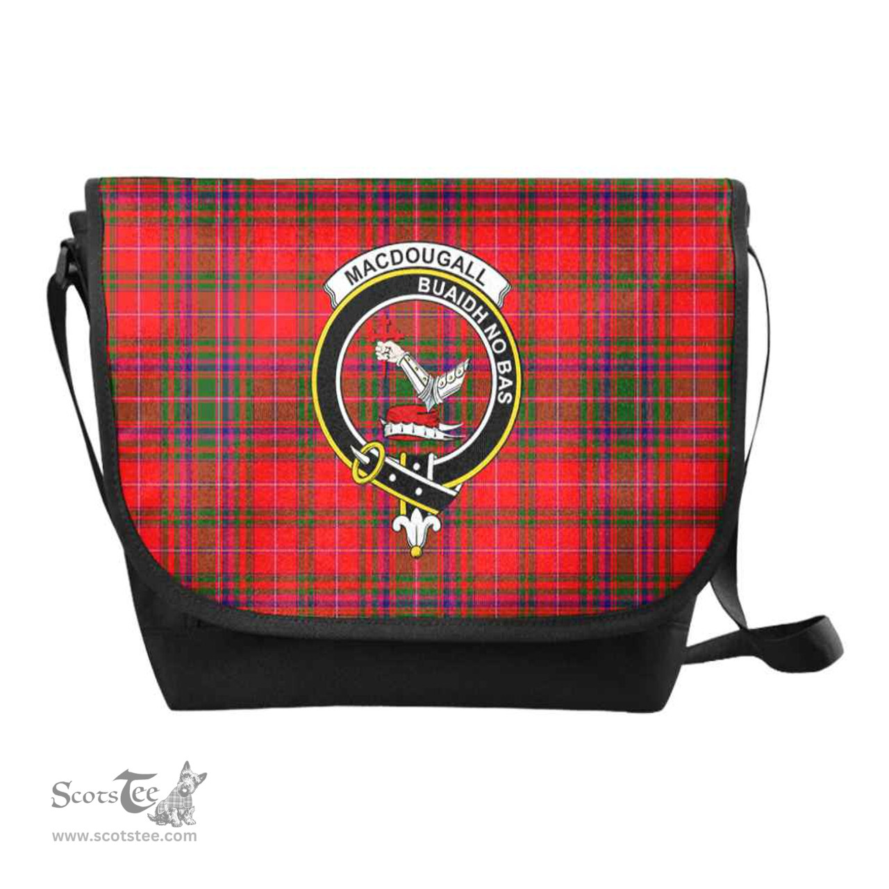 ScotsTee Shop Scottish MacDougall Clan Crest Tartan Messenger Bag Plaid Shoulder Bag