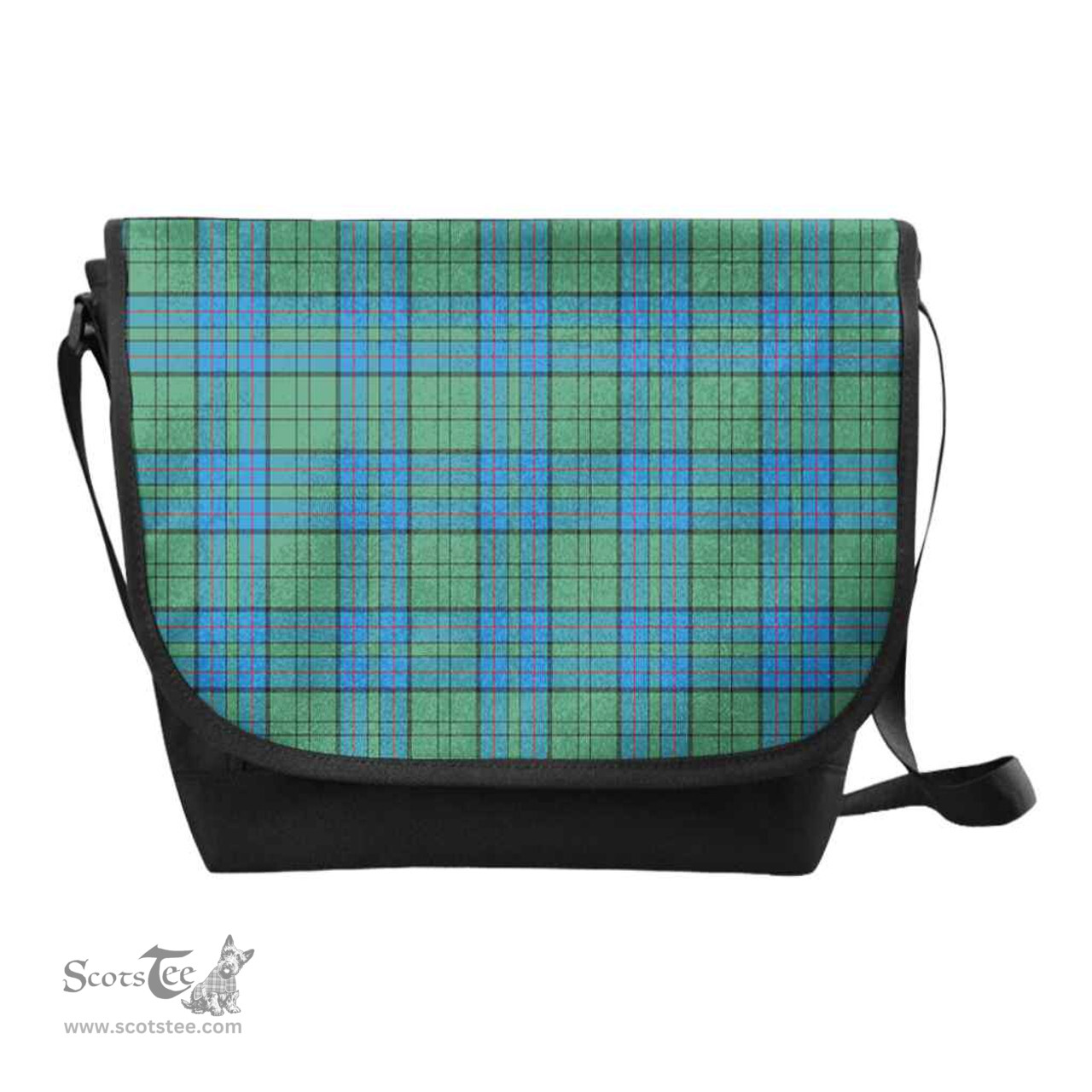 ScotsTee Shop Scottish Lockhart Clan Tartan Messenger Bag Plaid Shoulder Bag