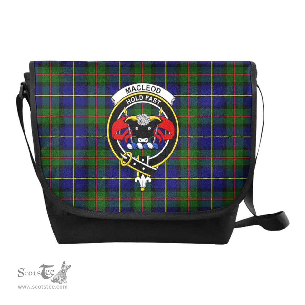 ScotsTee Shop Scottish MacLeod of Lewis Clan Crest Tartan Messenger Bag Plaid Shoulder Bag