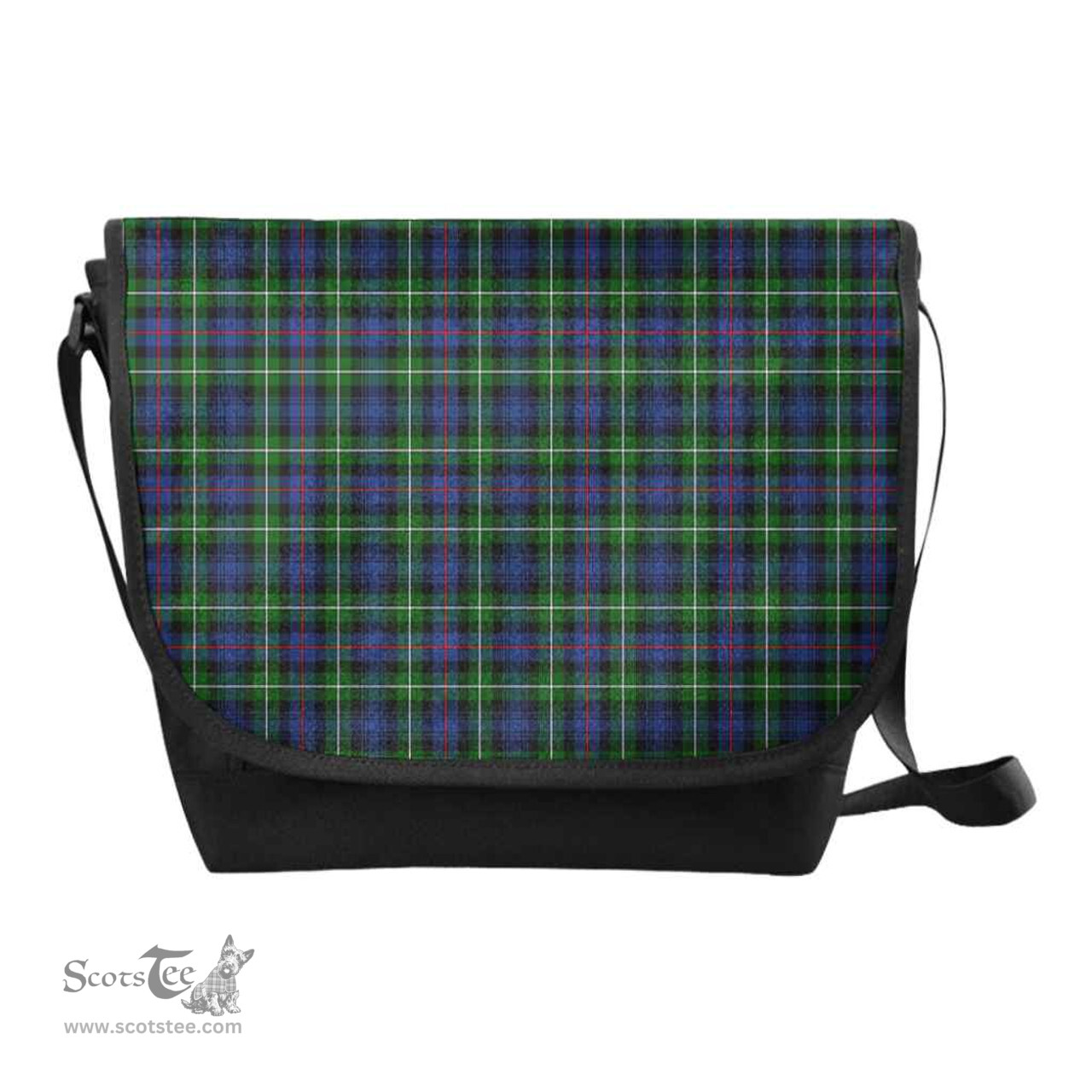 ScotsTee Shop Scottish MacKenzie Modern Clan Tartan Messenger Bag Plaid Shoulder Bag