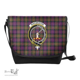 ScotsTee Shop Scottish MacBrayne Clan Crest Tartan Messenger Bag Plaid Shoulder Bag