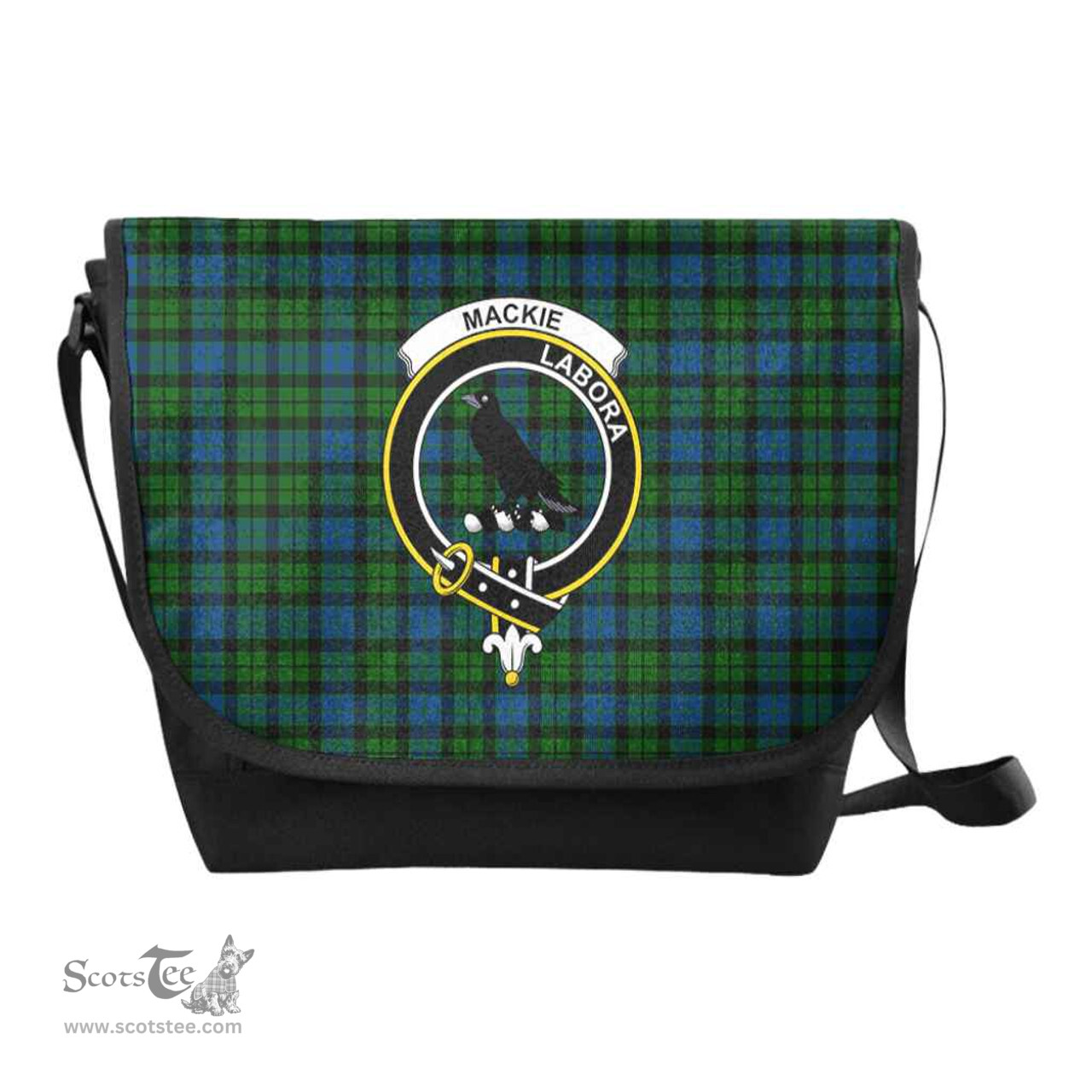 ScotsTee Shop Scottish MacKie Clan Crest Tartan Messenger Bag Plaid Shoulder Bag