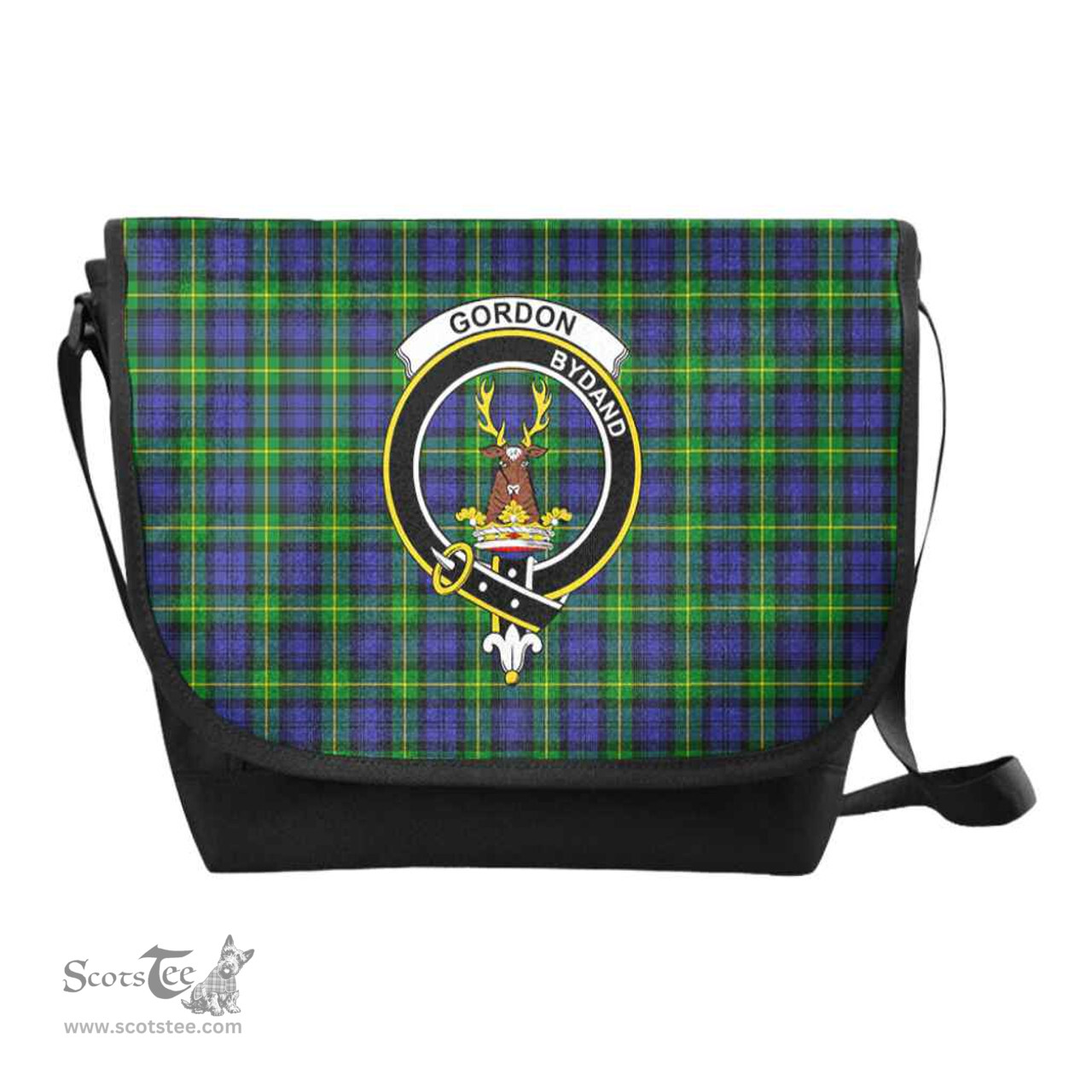 ScotsTee Shop Scottish Gordon Clan Crest Tartan Messenger Bag Plaid Shoulder Bag