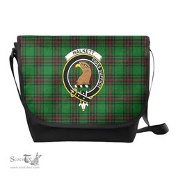 ScotsTee Shop Scottish Halkett Clan Crest Tartan Messenger Bag Plaid Shoulder Bag