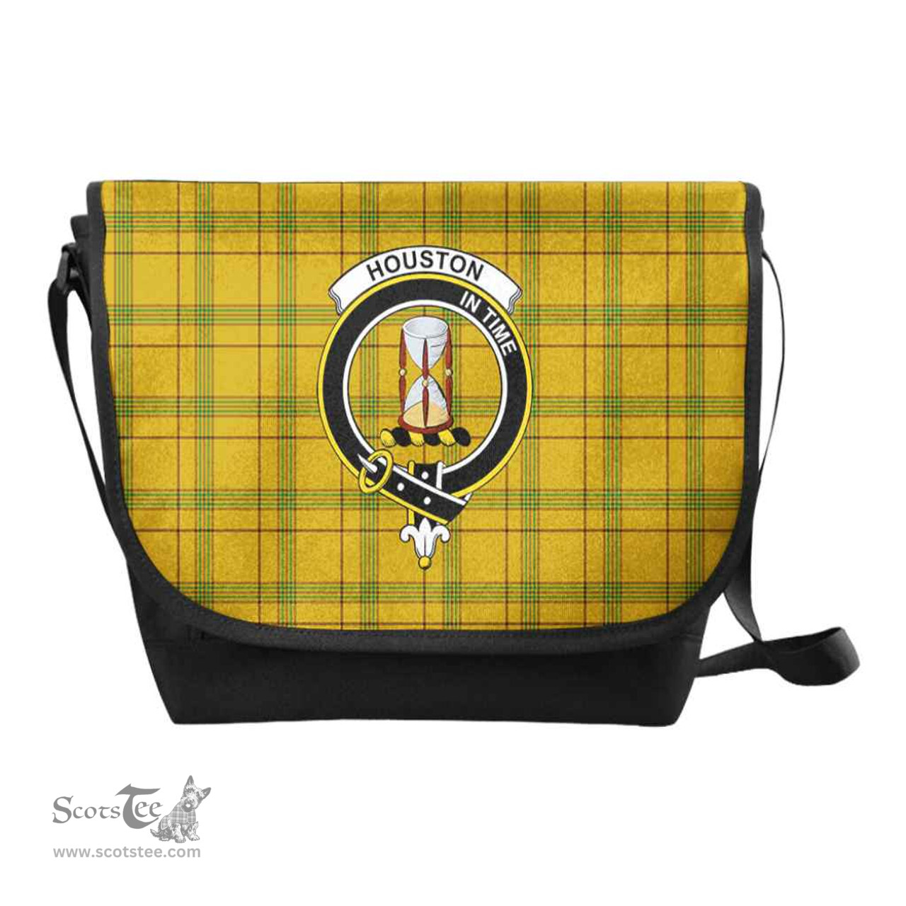 ScotsTee Shop Scottish Houston Clan Crest Tartan Messenger Bag Plaid Shoulder Bag