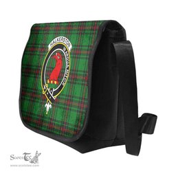 ScotsTee Shop Scottish Halkerston Clan Crest Tartan Messenger Bag Plaid Shoulder Bag