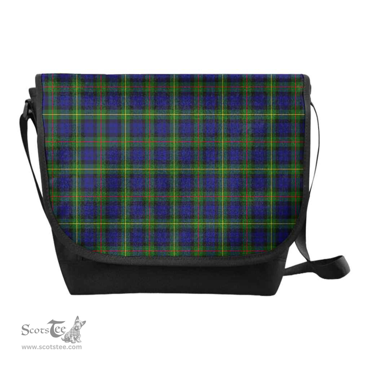 ScotsTee Shop Scottish MacEwen Modern Clan Tartan Messenger Bag Plaid Shoulder Bag