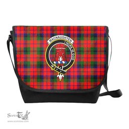 ScotsTee Shop Scottish MacNaughten Clan Crest Tartan Messenger Bag Plaid Shoulder Bag