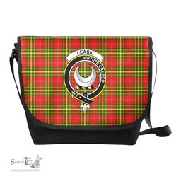 ScotsTee Shop Scottish Leask Clan Crest Tartan Messenger Bag Plaid Shoulder Bag