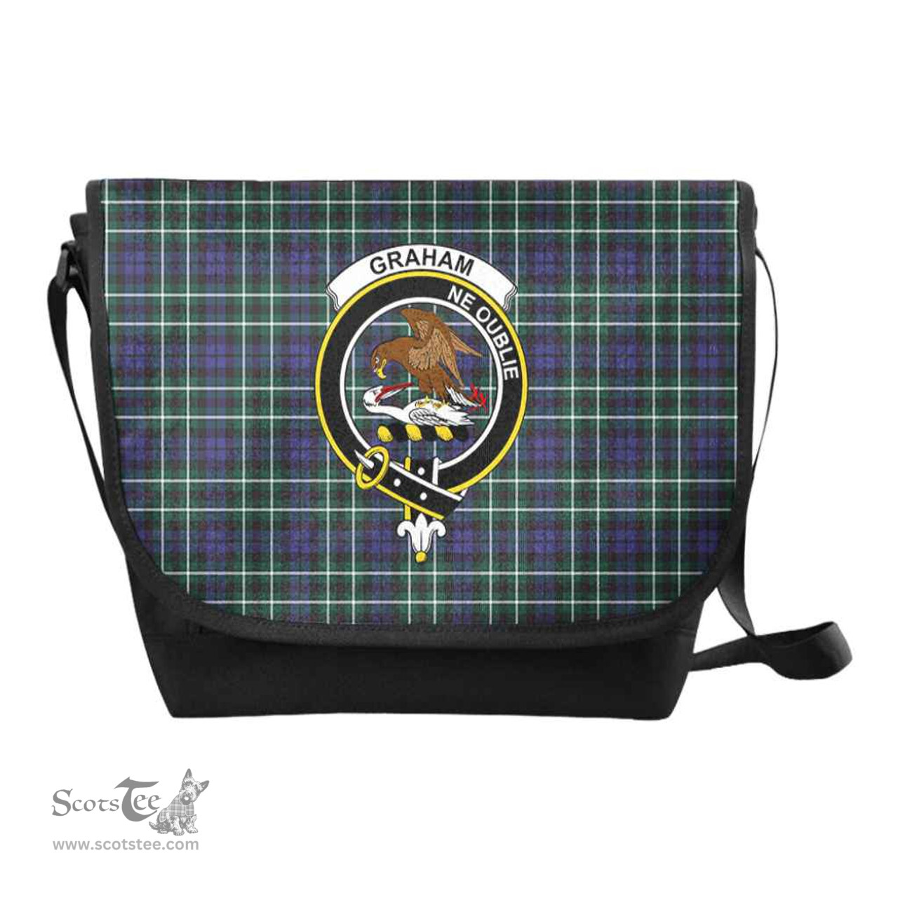 ScotsTee Shop Scottish Graham Clan Crest Tartan Messenger Bag Plaid Shoulder Bag