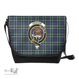 ScotsTee Shop Scottish Graham Clan Crest Tartan Messenger Bag Plaid Shoulder Bag
