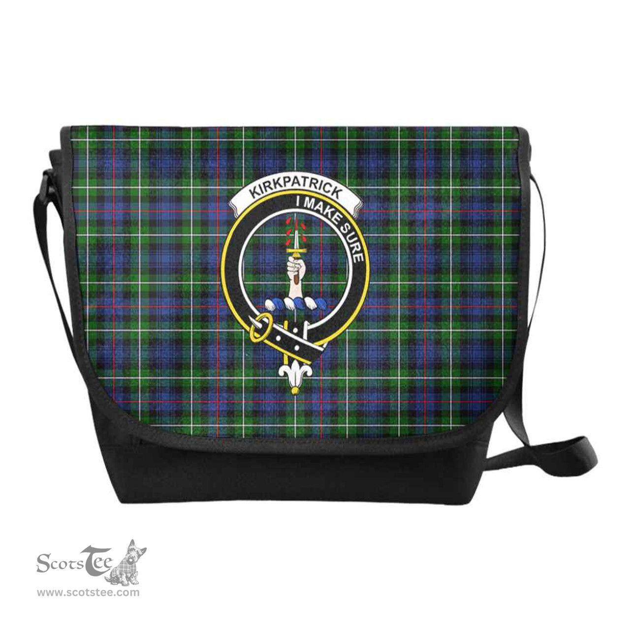 ScotsTee Shop Scottish Kirkpatrick Clan Crest Tartan Messenger Bag Plaid Shoulder Bag