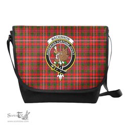 ScotsTee Shop Scottish MacKinnon Clan Crest Tartan Messenger Bag Plaid Shoulder Bag