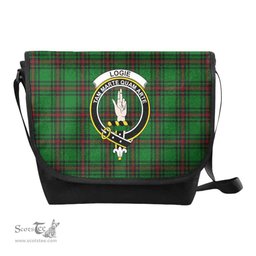 ScotsTee Shop Scottish Logie Clan Crest Tartan Messenger Bag Plaid Shoulder Bag