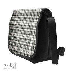 ScotsTee Shop Scottish Scott Black & White Ancient Clan Tartan Messenger Bag Plaid Shoulder Bag