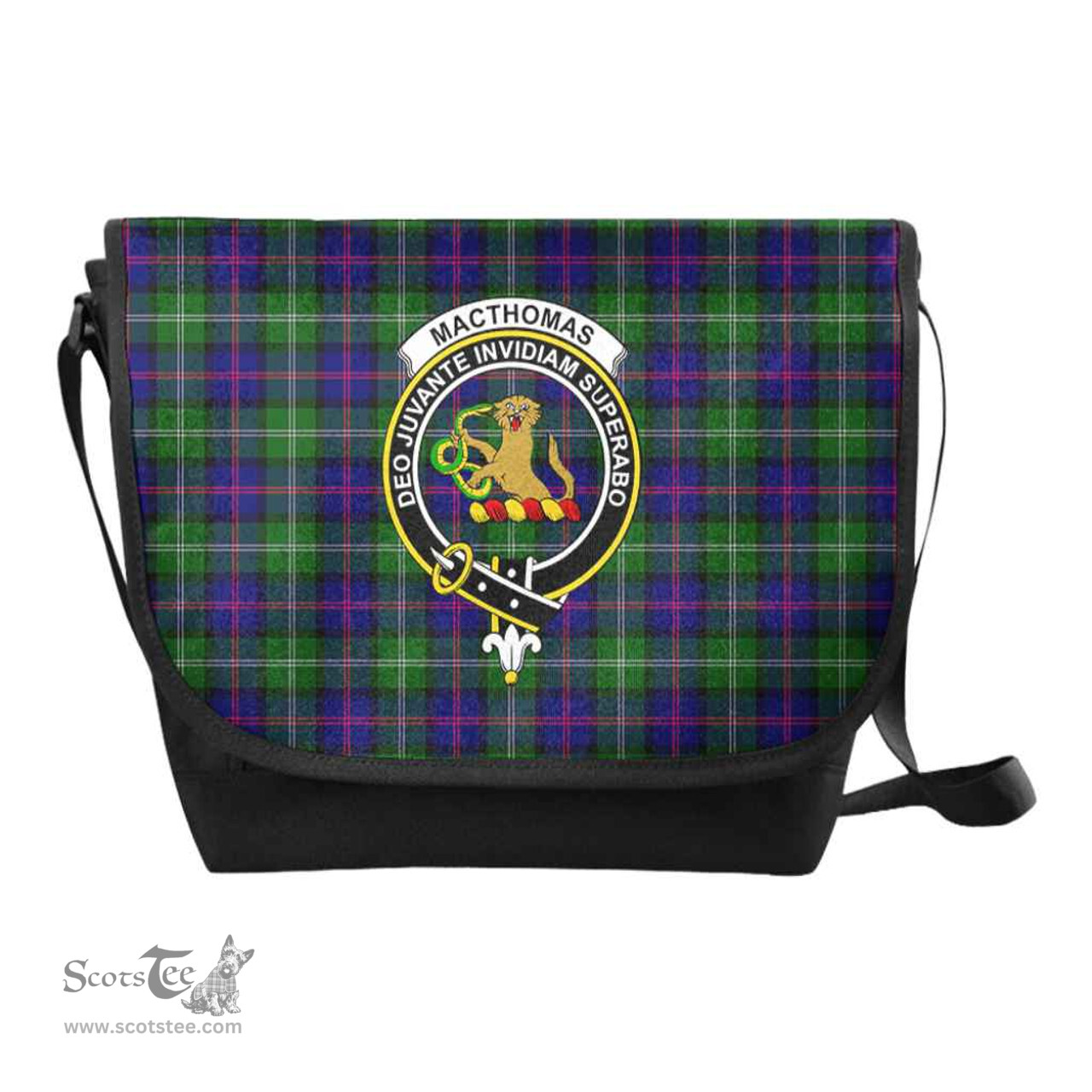 ScotsTee Shop Scottish MacThomas Clan Crest Tartan Messenger Bag Plaid Shoulder Bag