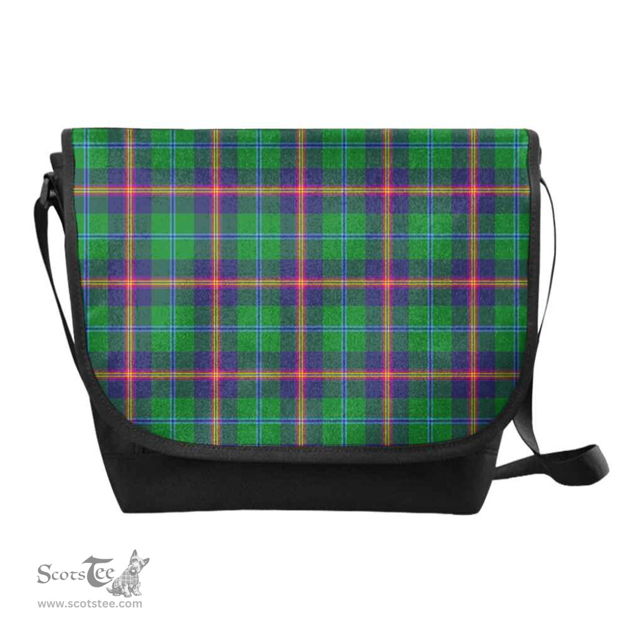 ScotsTee Shop Scottish Young Modern Clan Tartan Messenger Bag Plaid Shoulder Bag
