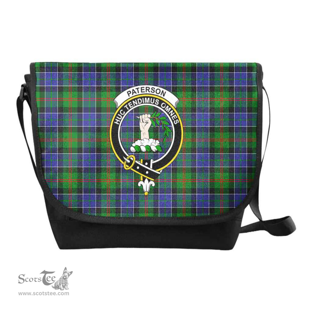 ScotsTee Shop Scottish Paterson Clan Crest Tartan Messenger Bag Plaid Shoulder Bag