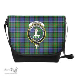ScotsTee Shop Scottish Paterson Clan Crest Tartan Messenger Bag Plaid Shoulder Bag
