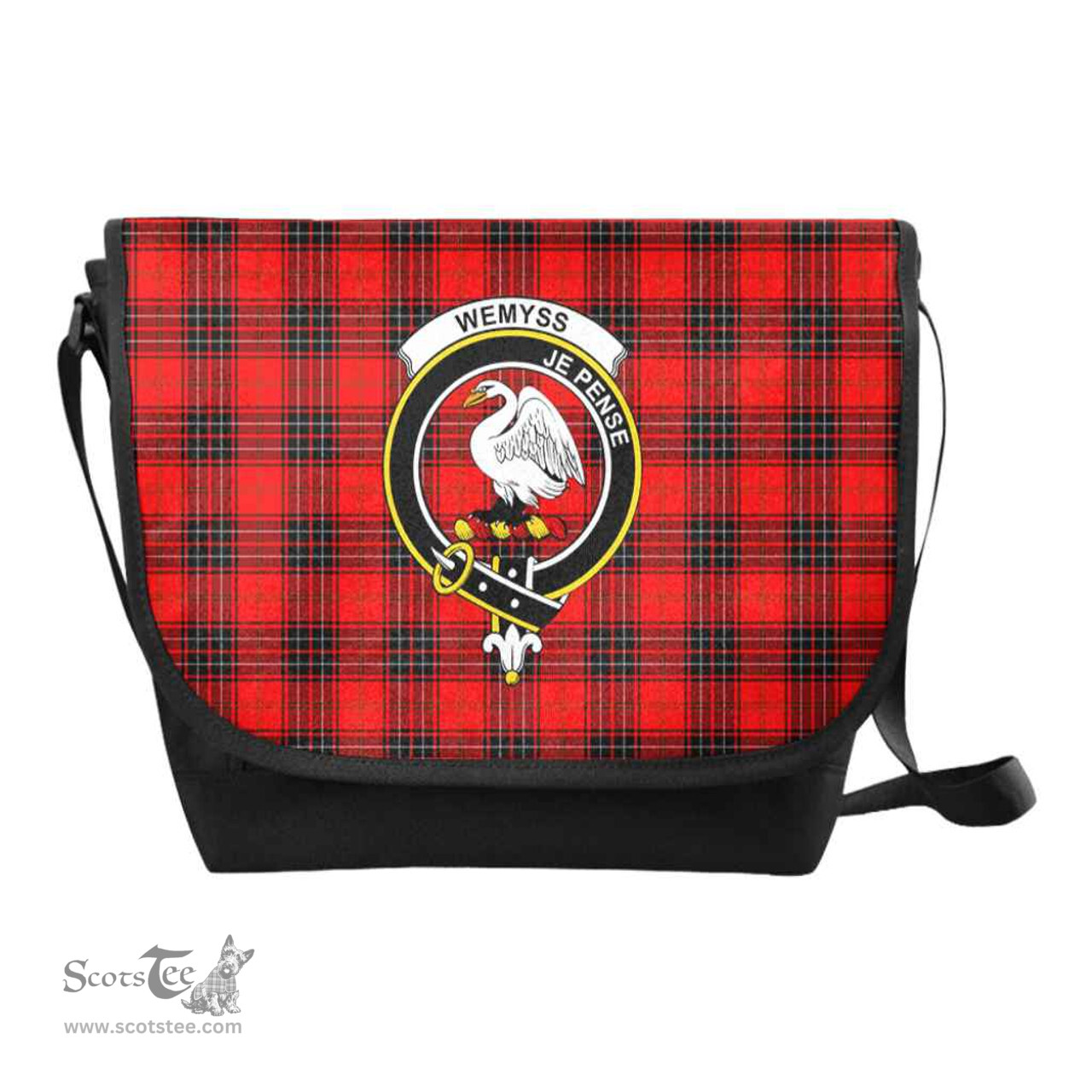 ScotsTee Shop Scottish Wemyss Clan Crest Tartan Messenger Bag Plaid Shoulder Bag
