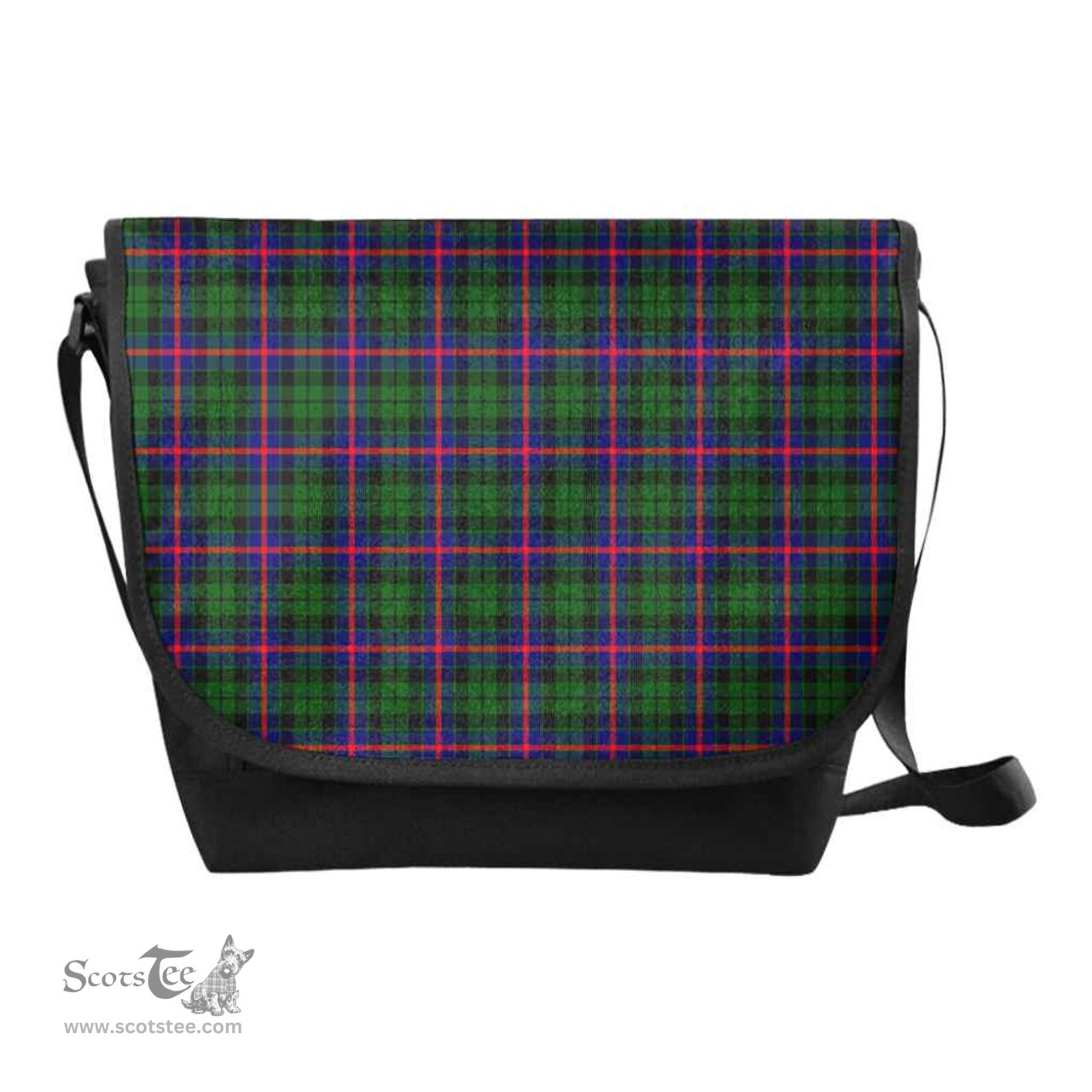 ScotsTee Shop Scottish Morrison Modern Clan Tartan Messenger Bag Plaid Shoulder Bag