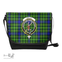 ScotsTee Shop Scottish Rollo Clan Crest Tartan Messenger Bag Plaid Shoulder Bag
