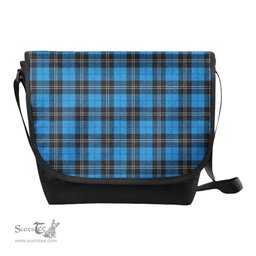 ScotsTee Shop Scottish Ramsay Blue Ancient Clan Tartan Messenger Bag Plaid Shoulder Bag
