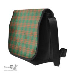 ScotsTee Shop Scottish Menzies Green Ancient Clan Tartan Messenger Bag Plaid Shoulder Bag