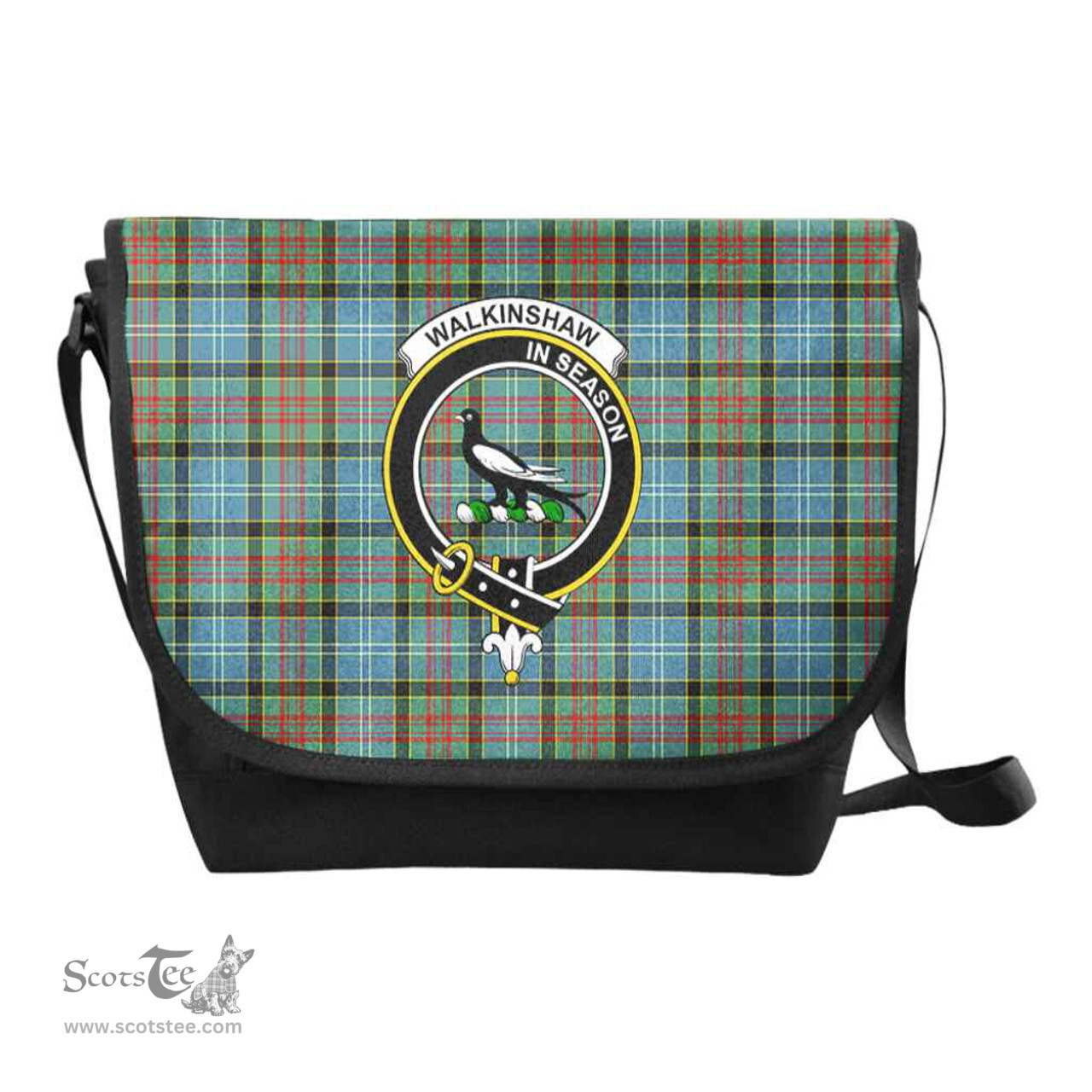 ScotsTee Shop Scottish Walkinshaw Clan Crest Tartan Messenger Bag Plaid Shoulder Bag