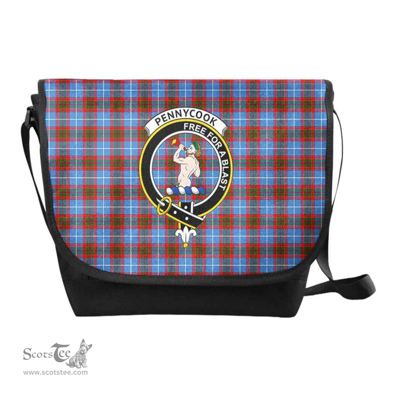 ScotsTee Shop Scottish Pennycook Clan Crest Tartan Messenger Bag Plaid Shoulder Bag