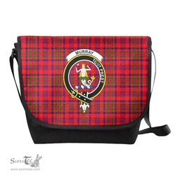 ScotsTee Shop Scottish Murray (of Dysart) Clan Crest Tartan Messenger Bag Plaid Shoulder Bag