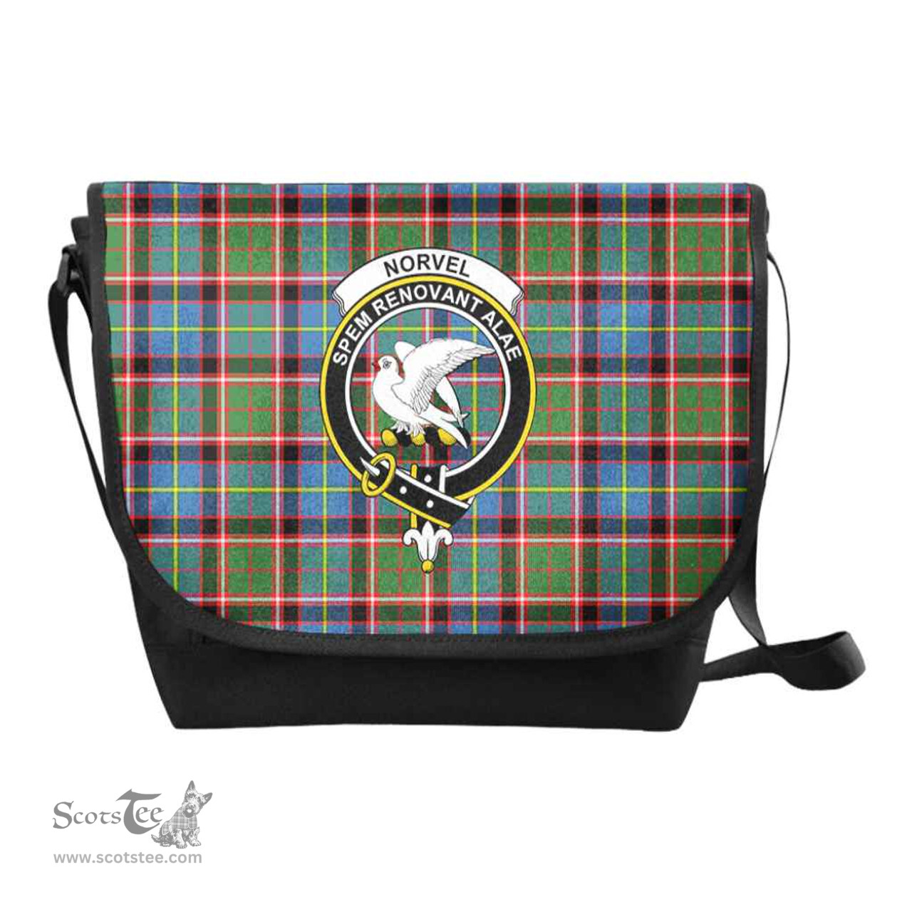 ScotsTee Shop Scottish Norvel Clan Crest Tartan Messenger Bag Plaid Shoulder Bag