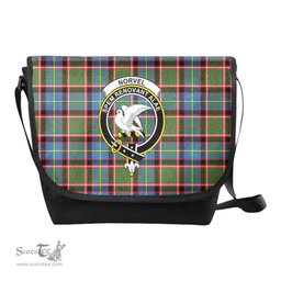 ScotsTee Shop Scottish Norvel Clan Crest Tartan Messenger Bag Plaid Shoulder Bag