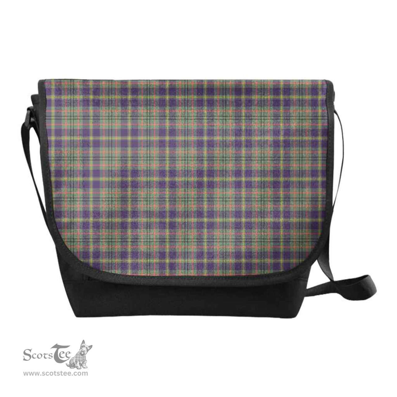 ScotsTee Shop Scottish Taylor Weathered Clan Tartan Messenger Bag Plaid Shoulder Bag