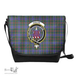 ScotsTee Shop Scottish Ogilvie Clan Crest Tartan Messenger Bag Plaid Shoulder Bag