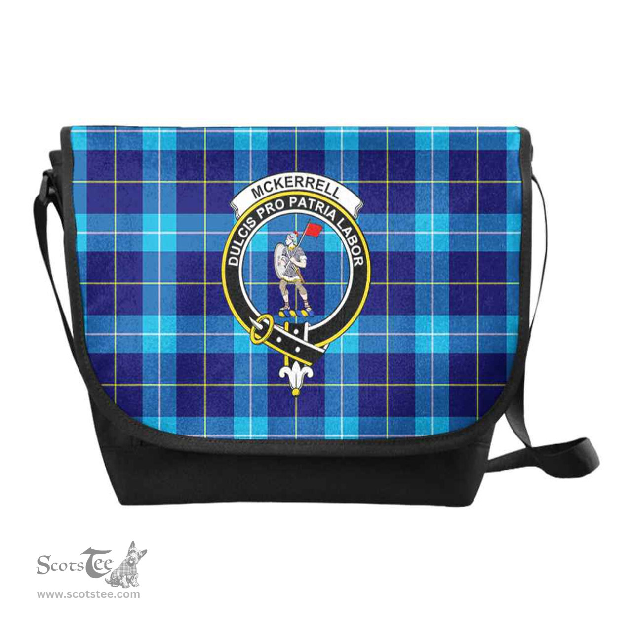 ScotsTee Shop Scottish McKerrell Clan Crest Tartan Messenger Bag Plaid Shoulder Bag