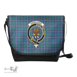 ScotsTee Shop Scottish Sandilands Clan Crest Tartan Messenger Bag Plaid Shoulder Bag