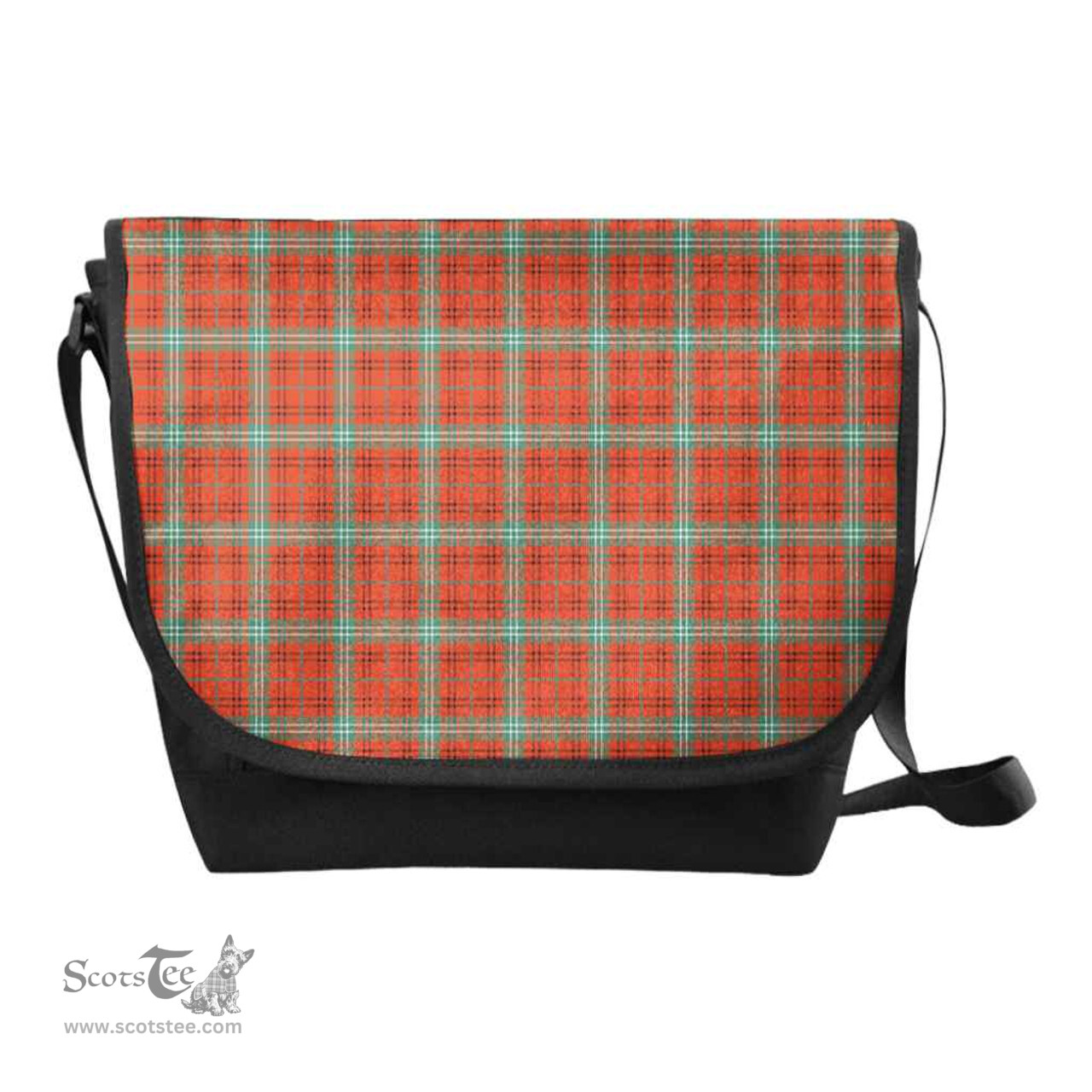 ScotsTee Shop Scottish Morrison Red Ancient Clan Tartan Messenger Bag Plaid Shoulder Bag