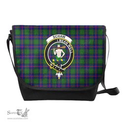 ScotsTee Shop Scottish Schaw (of Sauchie) Clan Crest Tartan Messenger Bag Plaid Shoulder Bag