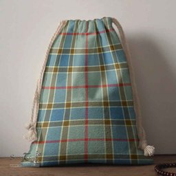 ScotsTee Shop Scottish Balfour Blue Clan Tartan Drawstring Bag Tartan Gift Bag