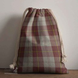 ScotsTee Shop Scottish Cunningham Burgundy Dancers Clan Tartan Drawstring Bag Tartan Gift Bag