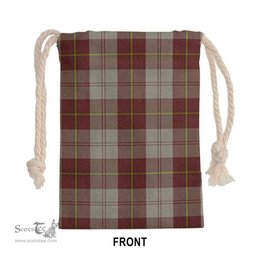 ScotsTee Shop Scottish Cunningham Burgundy Dancers Clan Tartan Drawstring Bag Tartan Gift Bag