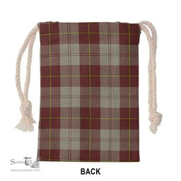 ScotsTee Shop Scottish Cunningham Burgundy Dancers Clan Tartan Drawstring Bag Tartan Gift Bag