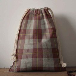 ScotsTee Shop Scottish Cunningham Burgundy Dancers Clan Tartan Drawstring Bag Tartan Gift Bag