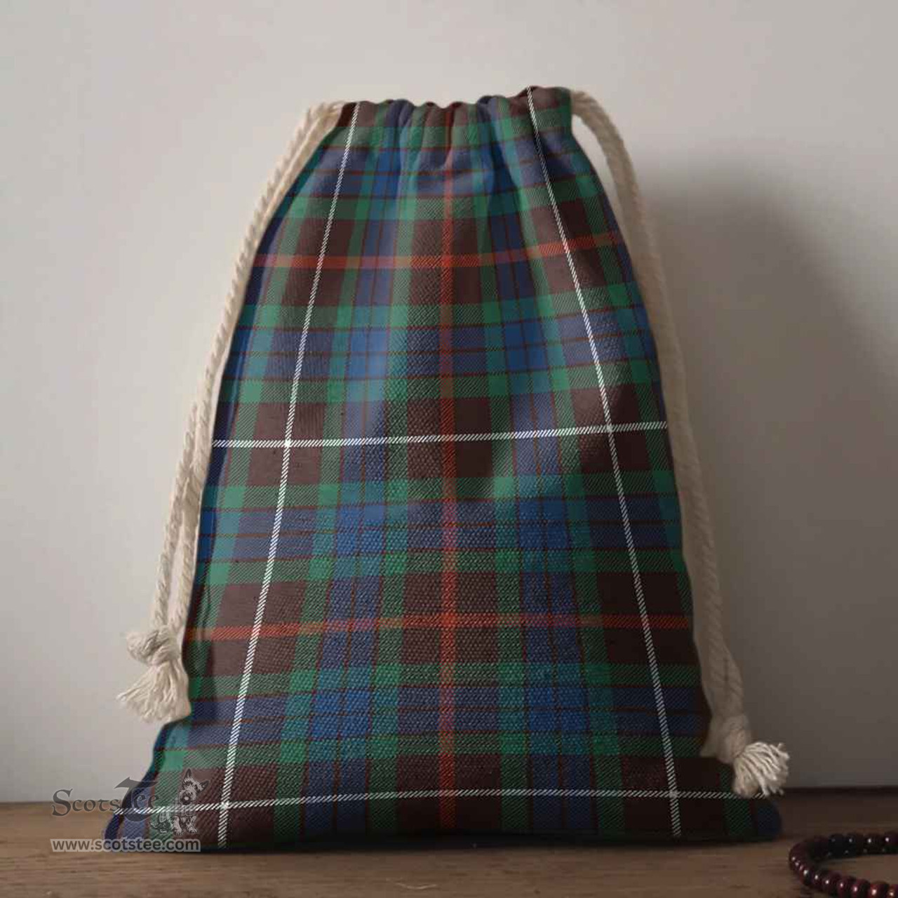 ScotsTee Shop Scottish Fraser Hunting Ancient Clan Tartan Drawstring Bag Tartan Gift Bag