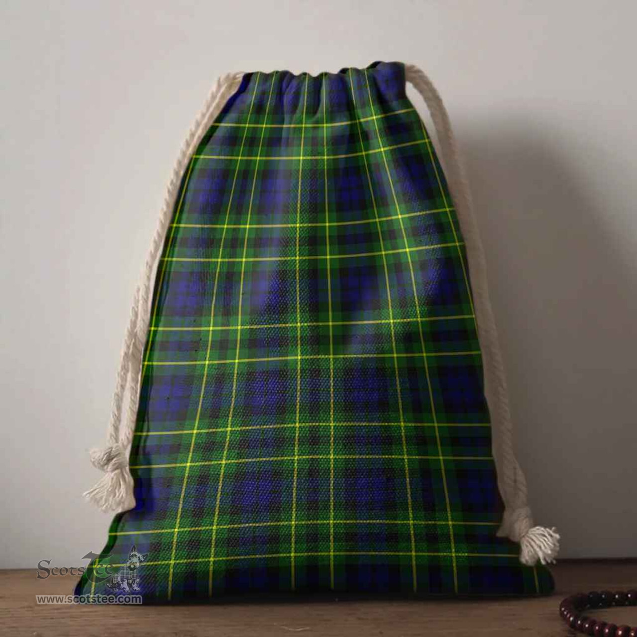 ScotsTee Shop Scottish Campbell of Breadalbane Modern Clan Tartan Drawstring Bag Tartan Gift Bag
