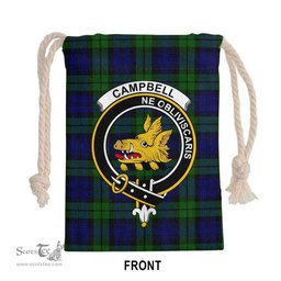 ScotsTee Shop Scottish Campbell of Breadalbane Clan Crest Tartan Drawstring Bag Tartan Gift Bag