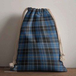 ScotsTee Shop Scottish Clergy Blue Clan Tartan Drawstring Bag Tartan Gift Bag